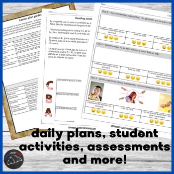 French Comprehensible Input Level 2 Unit 1 La Rentrée complete unit plan, image 3