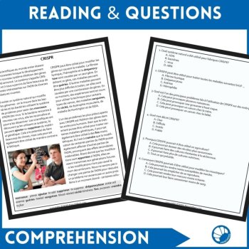 STEM in French reading Comprehension activity science CRISPR gene editing, image 2