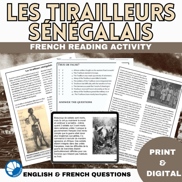 History of French Africa | Tirailleurs Sénégalais French Reading Comprehension