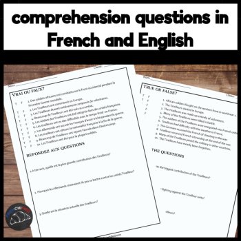 History of French Africa | Tirailleurs Sénégalais French Reading Comprehension, image 3