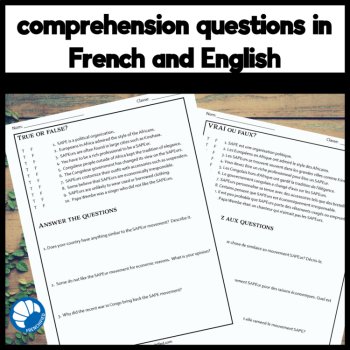 Reading in French intermediate Comprehension Activity | Les Sapeurs in Congo, image 3