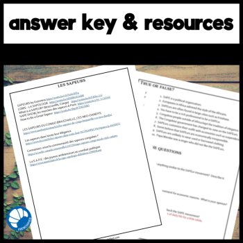 Reading in French intermediate Comprehension Activity | Les Sapeurs in Congo, image 4