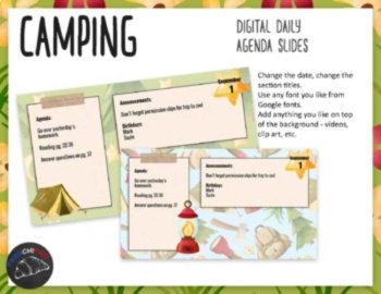 Camping Daily Agenda Slides | Editable Morning Meeting Slides, image 2