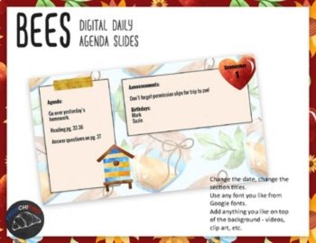 Bee Theme Daily Agenda Slides | 6 Editable Morning Meeting Slides, image 3