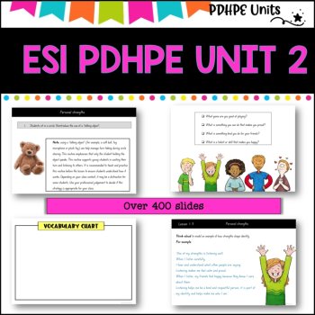 ES1 kinder UNIT 2 NSW Aligned 2025 PDHPE Complete Unit-identity, strengths, image 2