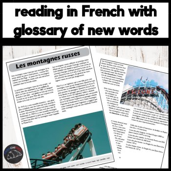 Intermediate French reading comprehension activity & questions Roller coasters, image 2