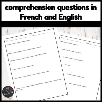 Intermediate French reading comprehension activity & questions Roller coasters, image 3