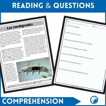 French Reading Comprehension | Tardigrades Activity for Intermediate French, image 2