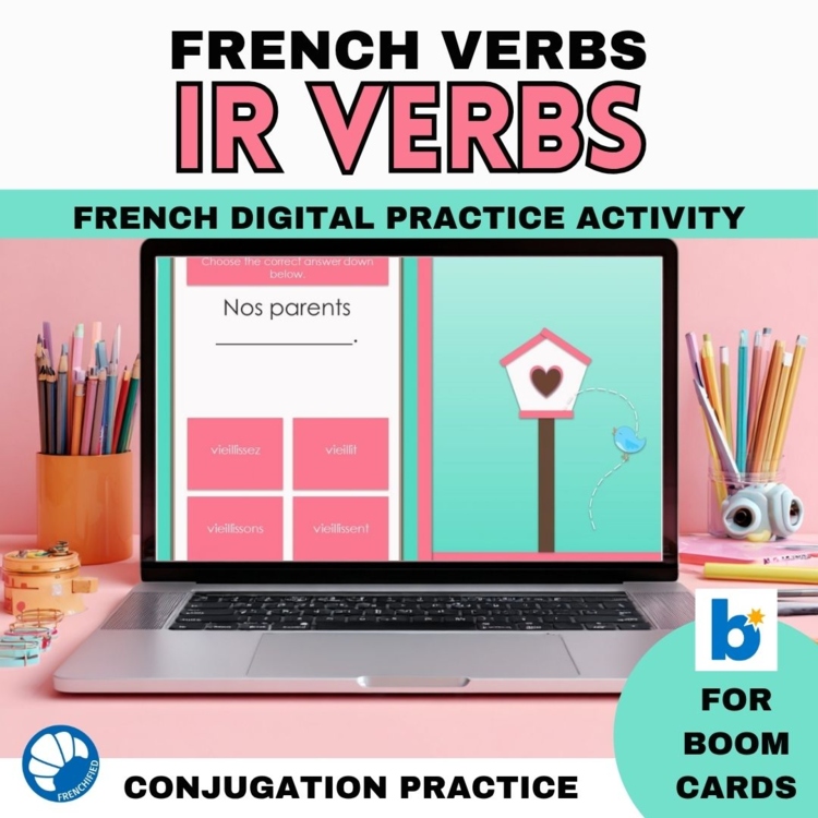 French IR verbs conjugation digital practice activity French Boom cards