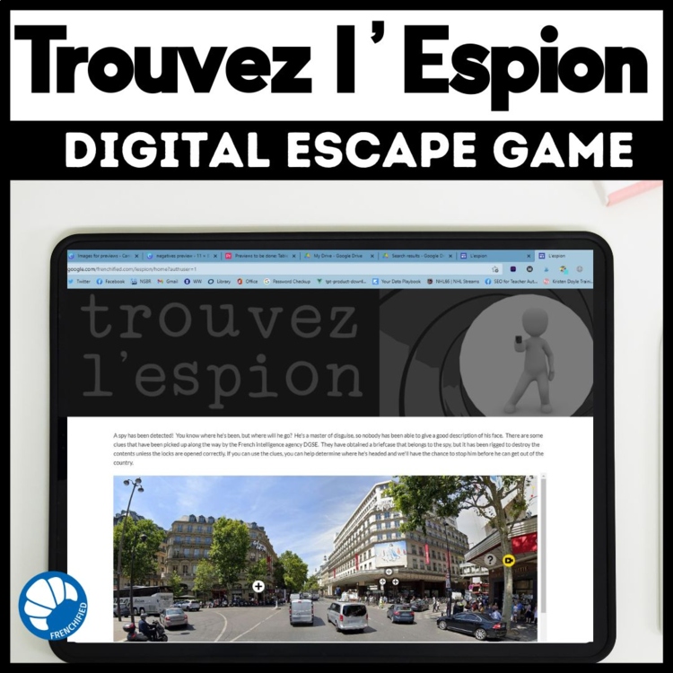 French Digital Escape Room | French Clothing Vocabulary | Trouvez l'Espion