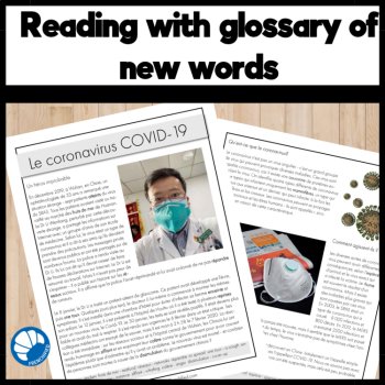 STEM in French science reading comprehension activity questions Covid 19, image 2