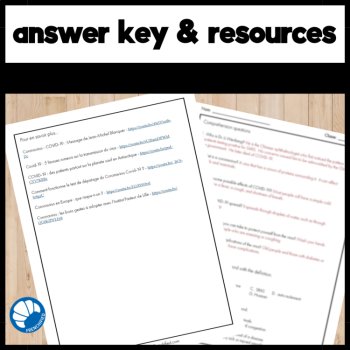 STEM in French science reading comprehension activity questions Covid 19, image 4