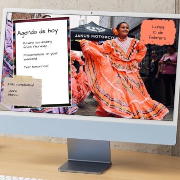 Editable Spanish Daily Slides | Mexico Theme | Class Agenda Display, image 2