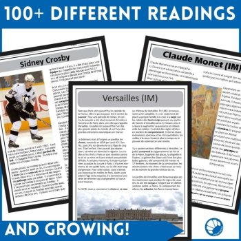 Intermediate French Reading Passages with Comprehension Questions Bundle, image 2