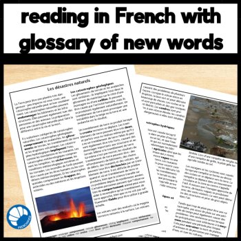 French reading comprehension activity and questions - Natural disasters, image 2