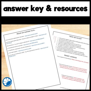 French reading comprehension activity and questions - Natural disasters, image 4