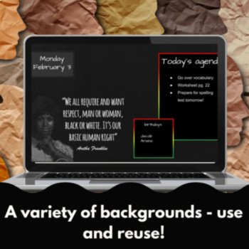 Black History Month daily slides for Google Drive/Powerpoint 20 editable slides, image 4