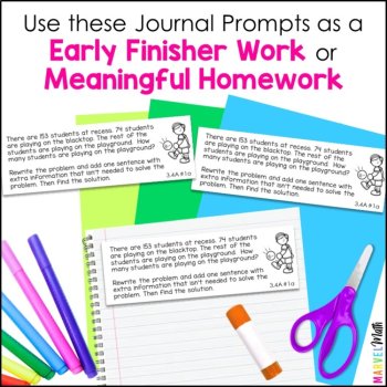 3rd Grade Addition Subtraction TEKS  Math Journal Prompts, image 2