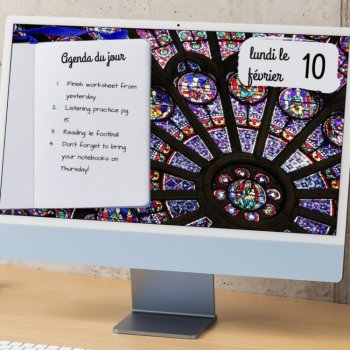 French Daily Agenda Slides | Paris Theme | 20 Editable Morning Meeting Slides, image 2