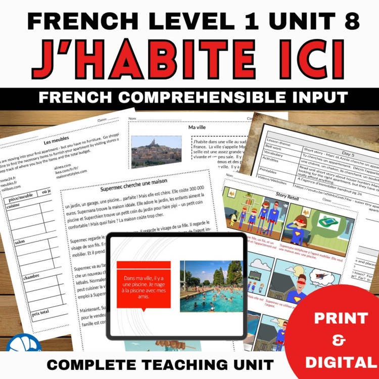 J'habite ici | Beginning French Comprehensible Input Unit 8 French CI lesson