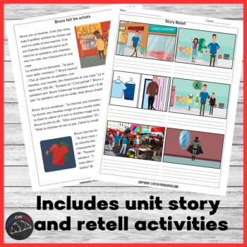 Les Achats Comprehensible Input unit 6 for beginning French CI - lesson plans, image 4