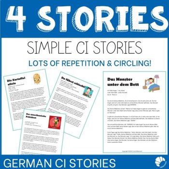 Beginning German reading comprehension activities Short Stories sub plans, image 2