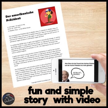 Beginning German Reading Short Story CI Der amerikanische Präsident, image 2
