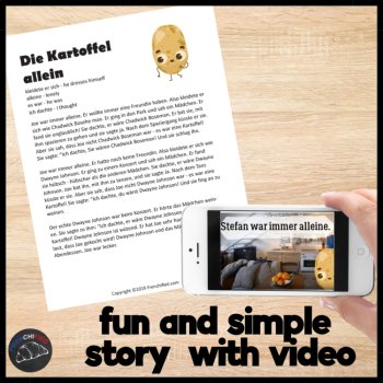 Beginning German Reading Short Story Comprehensible Input Die Kartoffel allein, image 2