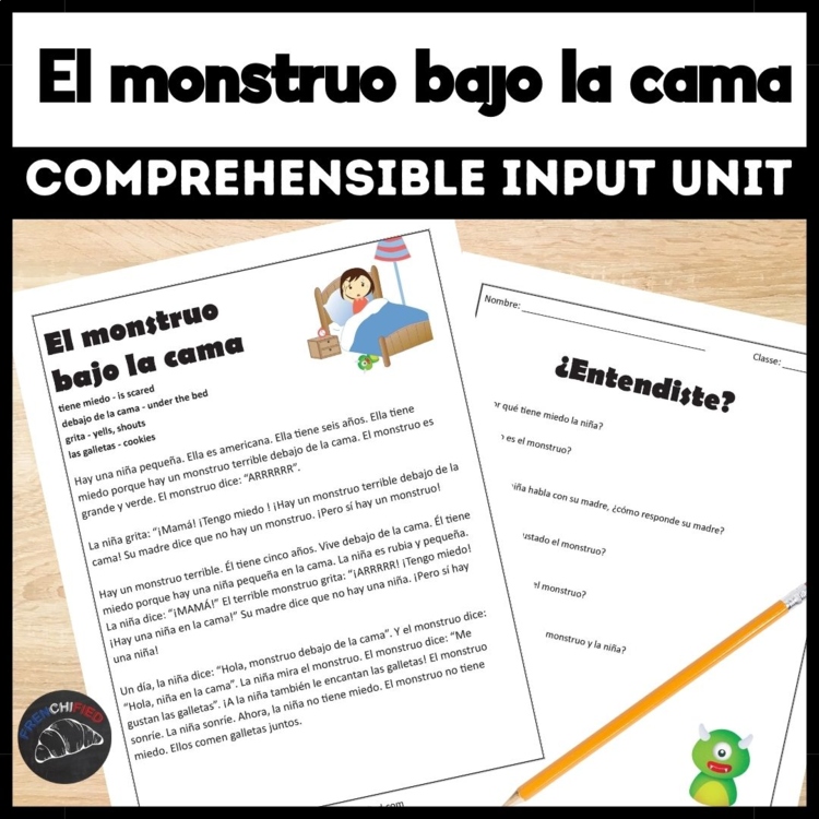 El Monstruo Bajo la Cama Beginning Spanish Short Story, Comprehensible Input