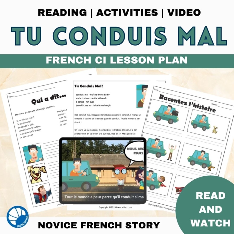 French CI Lessons | Tu conduis mal! Beginning Short Story