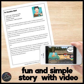 French CI Lessons | Tu conduis mal! Beginning Short Story, image 2