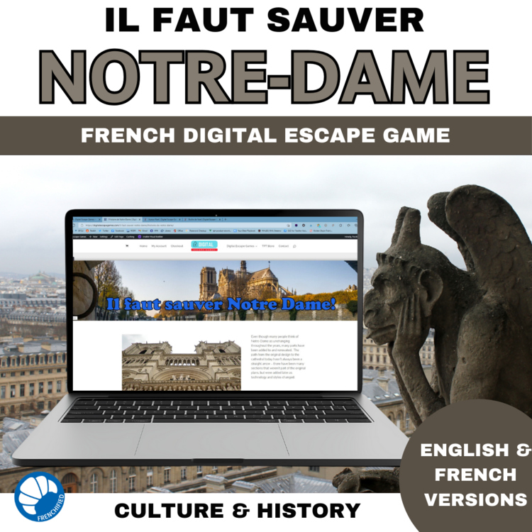 French and English escape room Notre Dame Cathedral French culture history