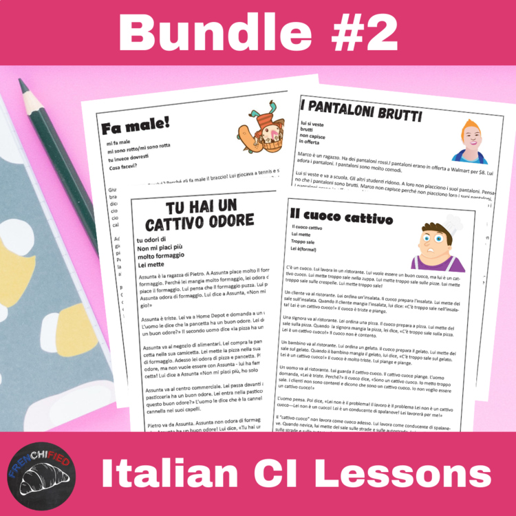 Beginning Italian Language 4 Short Stories Comprehensible Input short stories
