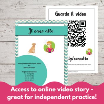 Beginning Italian Language Comprehensible Input Reading Il cane alto, image 4