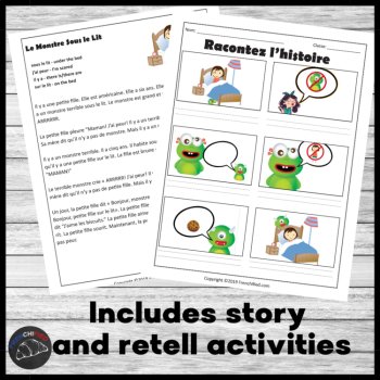French Comprehensible Input Lesson Plan Le Monstre Sous le Lit beginning French, image 4
