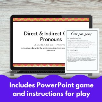French pronouns direct and indirect object pronouns practice Games review, image 4