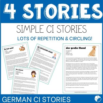 Beginning German reading comprehension activities Short Stories sub plans CI, image 2