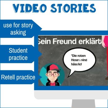 Beginning German reading comprehension activities Short Stories sub plans CI, image 3