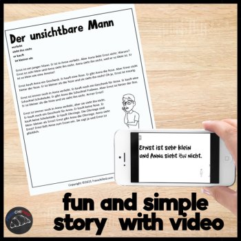 Beginning German Reading Short Story Comprehensible Input Der unsichtbare Mann, image 2