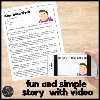 Beginning German Reading Short Story CI Sub Plans Der böse Koch, image 2