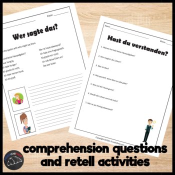 Beginning German reading comprehension short story worksheet CI der große Hund, image 3