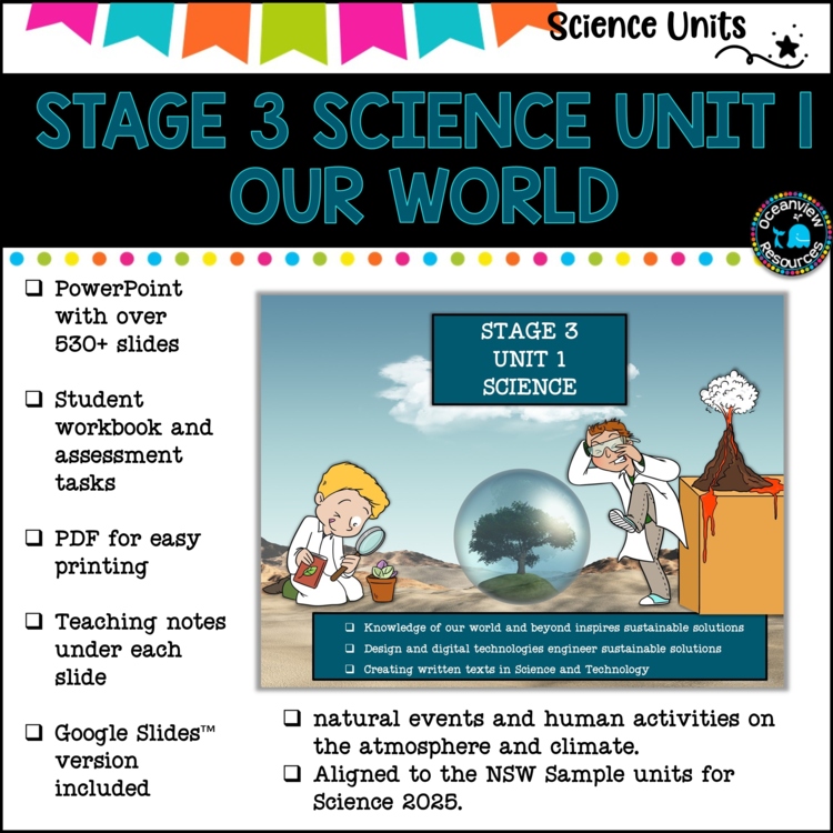 STAGE 3 UNIT 1 NSW complete Science  unit- Natural Events and Human Activities