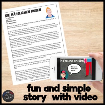 German Reading Comprehension Story | Die Hässlichen Hosen Activities Clothing, image 4
