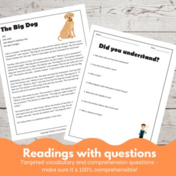 The Big Dog ESL/ELL Short Story, Comprehensible Input Reading Lesson, image 2
