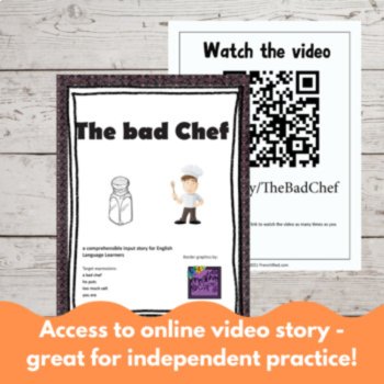 English Comprehensible Input Short Story & ELL Lesson Activities The Bad Chef, image 4