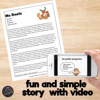 Me Duele Lesson | Beginning Spanish Comprehensible Input Story, image 2