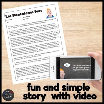Los Pantalones Feos Beginning Spanish Short Story, Comprehensible Input Reading, image 2