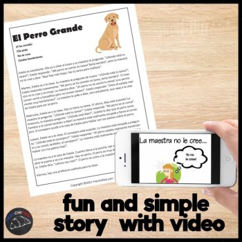 Spanish Comprehensible Input Reading | Perro Grande Short Story, image 2