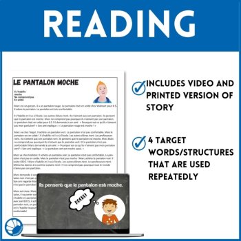 French Comprehensible Input Story: Le Pantalon Moche | Beginner Lesson, image 3