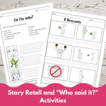 Beginning Italian language short story Comprehensible Input reading & activities, image 3